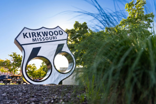 Historic 1893 Kirkwood train station and downtown district with homes for sale in Kirkwood Missouri 63122