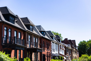 Historic brick homes and tree-lined streets in the Shaw neighborhood St Louis Missouri near the Missouri Botanical Garden zip code 63110